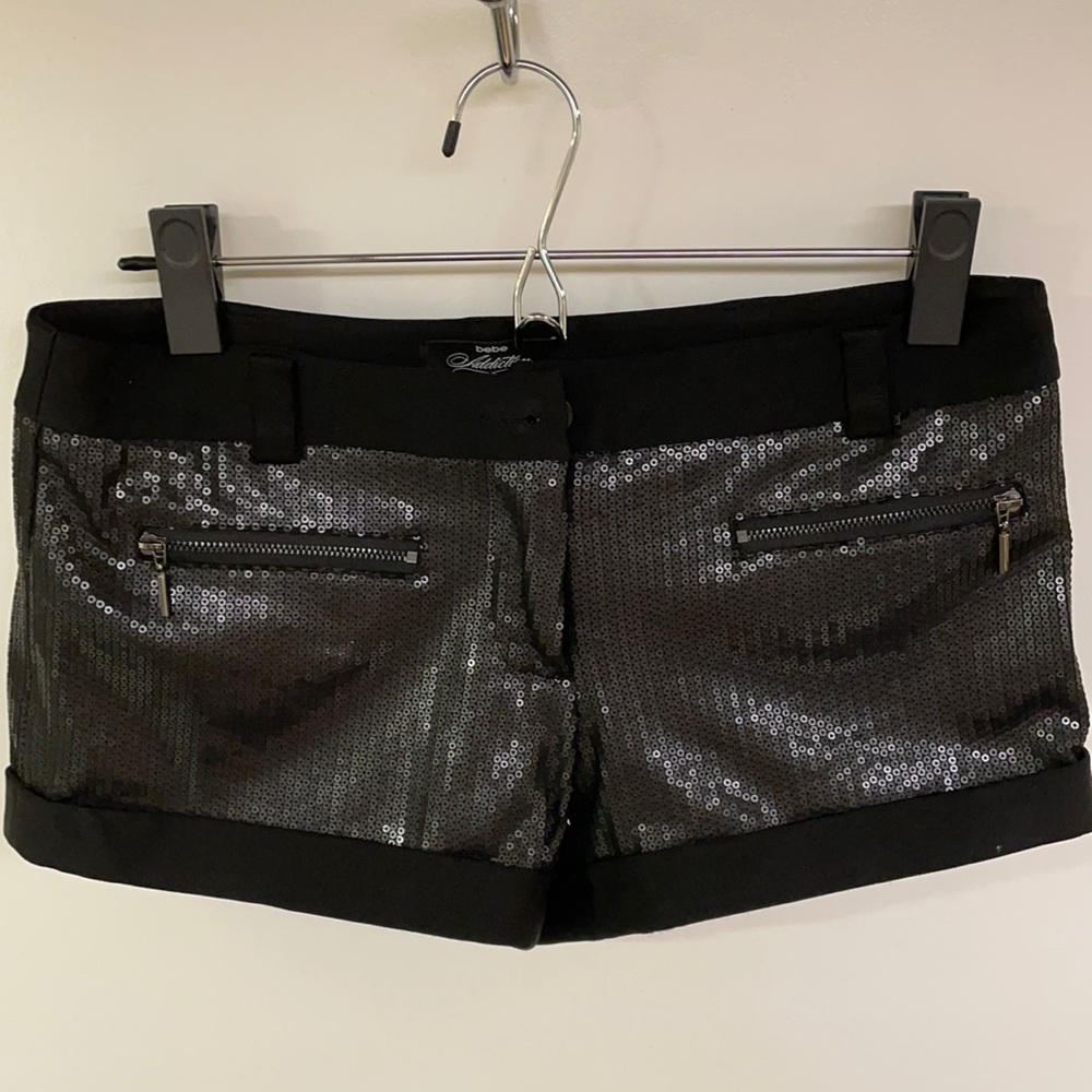 Bebe black sequin shorts